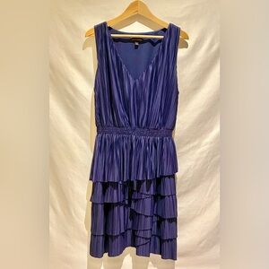 Banana Republic Navy Tiered Pleated Dress, size L